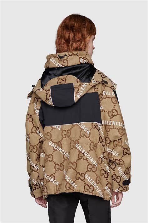 gucci x balenciaga the hacker project jumbo gg jacket beige/ebony|The Hacker Project Gucci x Balenciaga Jumbo GG Jacket.